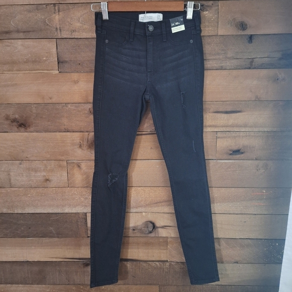 ABERCROMBIE & Fitch Jean Legging Black SZ 24 or 00 - Picture 1 of 8
